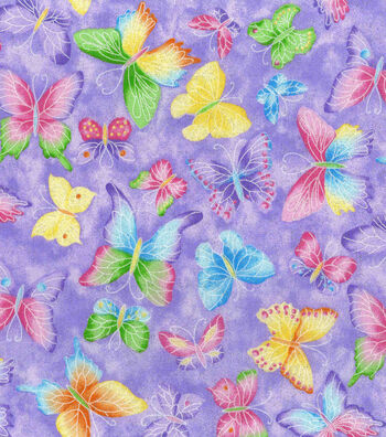 Butterfly Insect Fabric Pink Silver Glitter Fabric Traditions 100/% Cotton Fabric Novelty Fabric